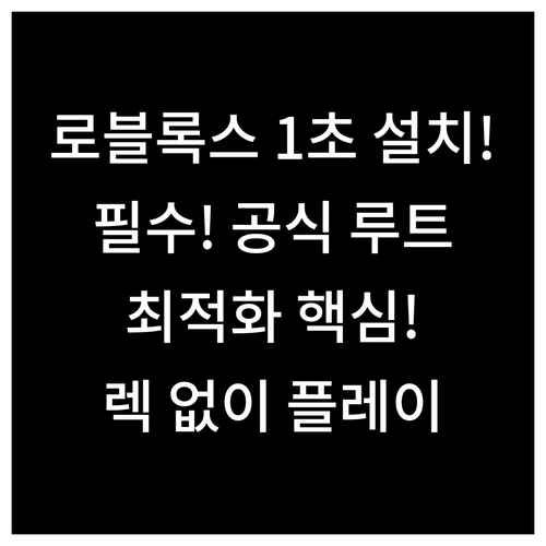 로블록스 플레이어 원클릭 자동 설치 ..