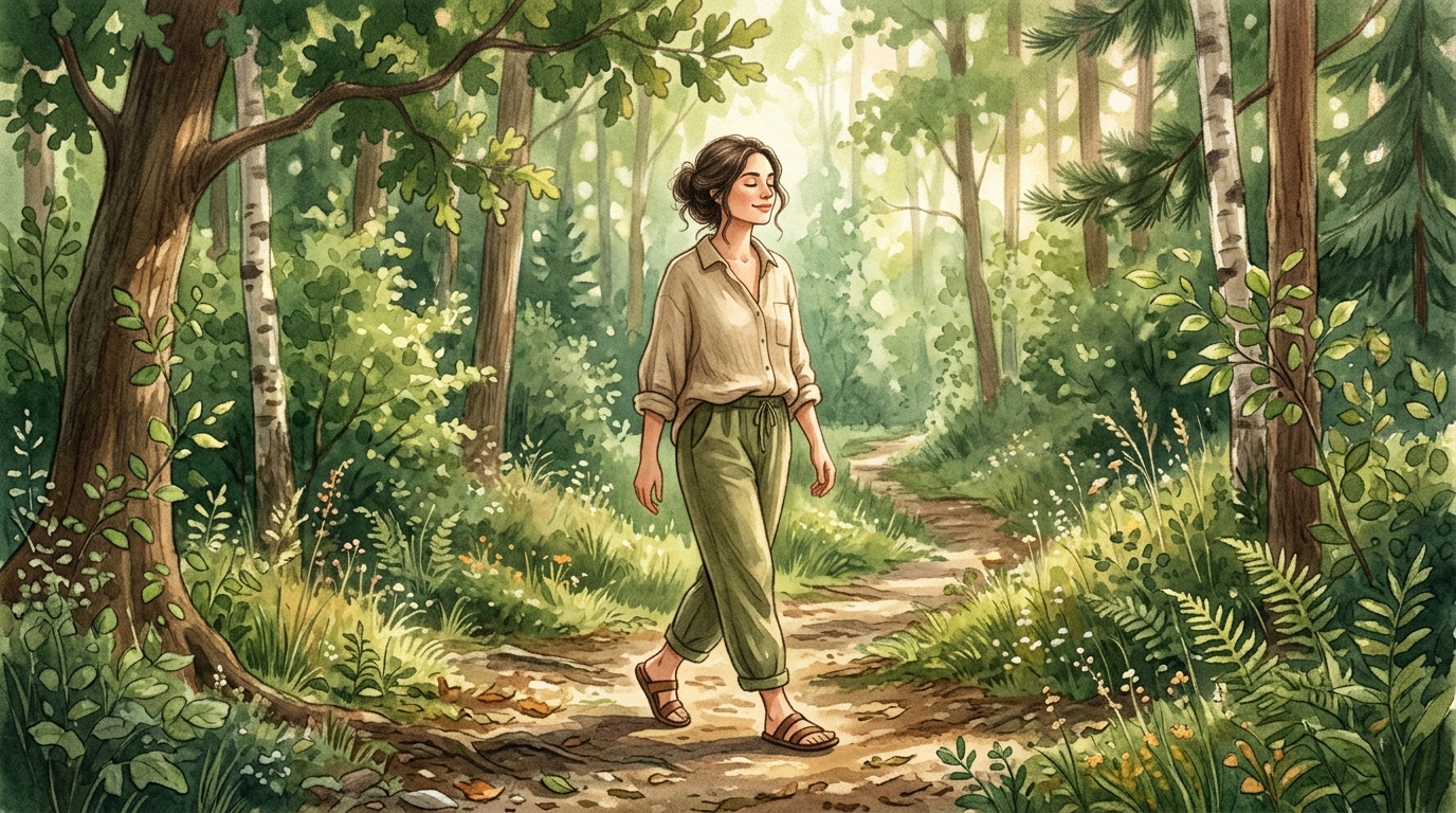 걷기 명상 방법 실천 모습, 마음챙김 힐링 루틴