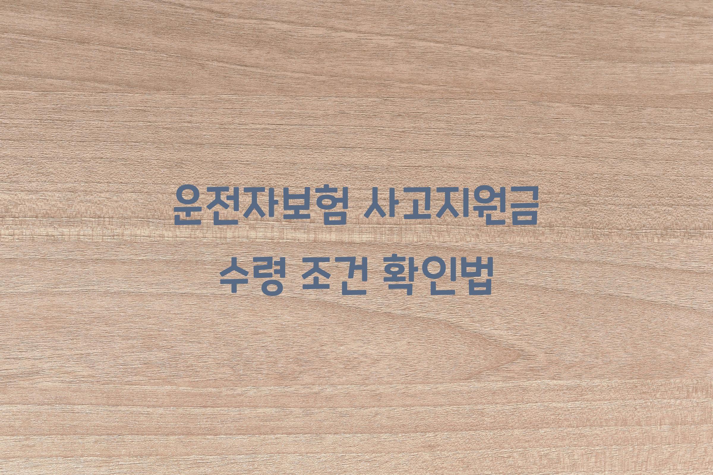 운전자보험 사고지원금 수령 조건