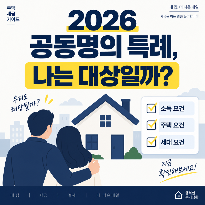 2026 부부 공동명의 1주택자 특례 대상과 신청 조건 체크리스트