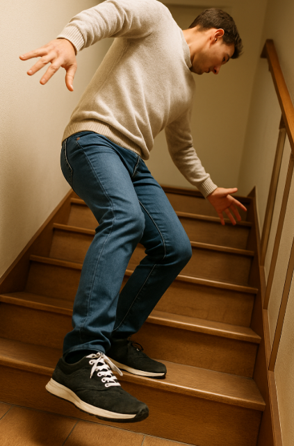 계단을 오르내릴 때 발을 헛디디는 이유는