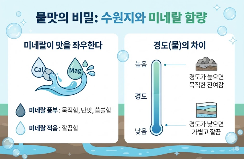 시판 생수 브랜드별 성분 및 맛 차이 총정리