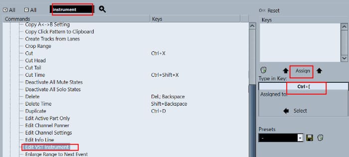 큐베이스 단축키 설정 방법 5