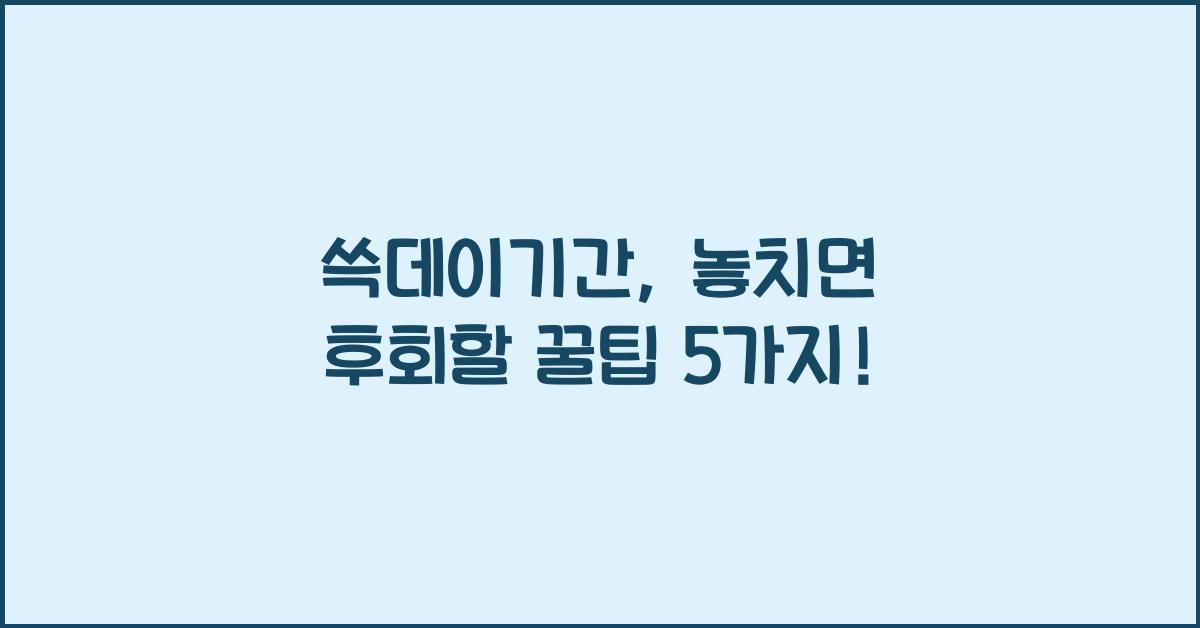 쓱데이기간