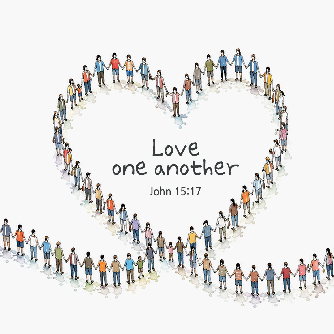 Today's Bible verse card John 15:17 scripture image