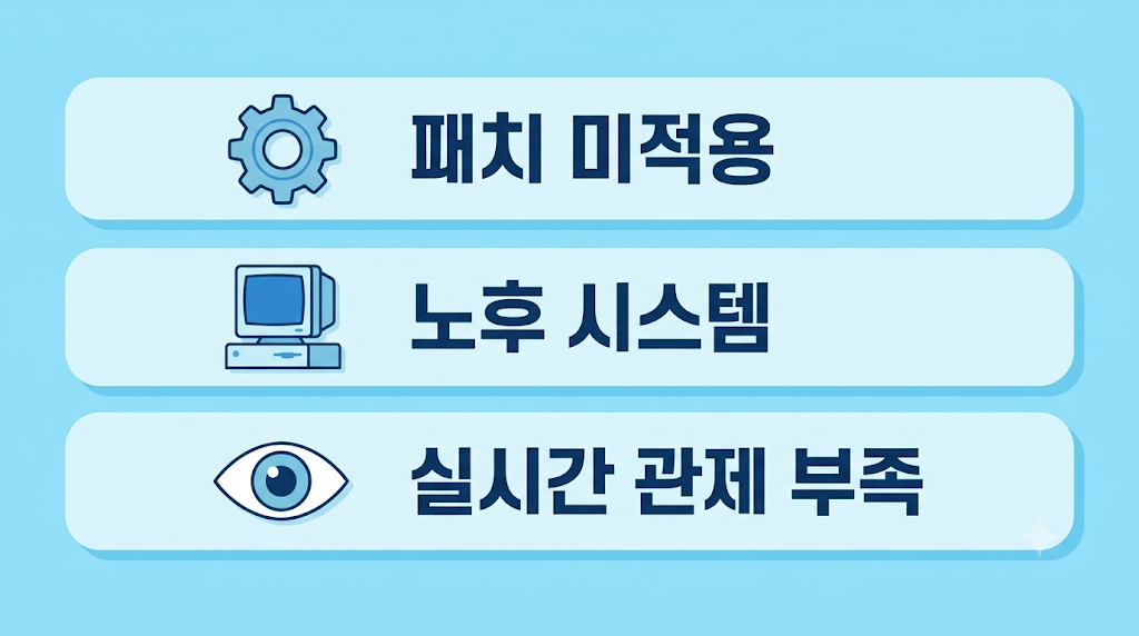 점검에서 지적된 미흡 사항 세 가지