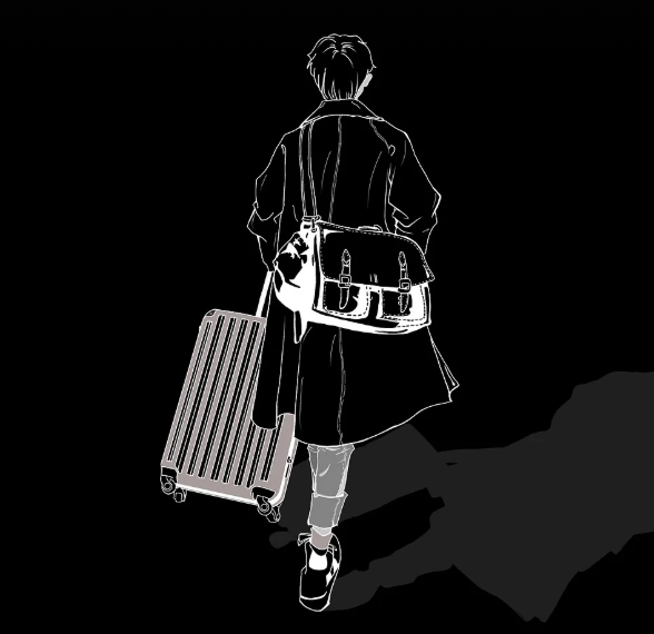 학년별 청소년 심리 특징 비교 (중1, 중3, 고2), 어디론가 짐을 싸서 여행을 떠나는 소년의 뒷모습 그림