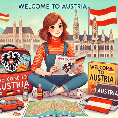 오스트리아 어학연수 준비하는 여학생 모습