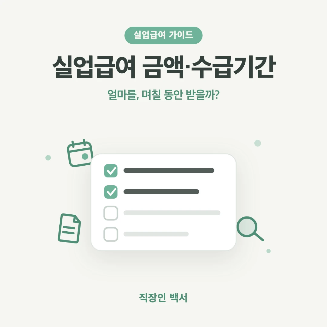2026 실업급여 금액 수급기간 계산