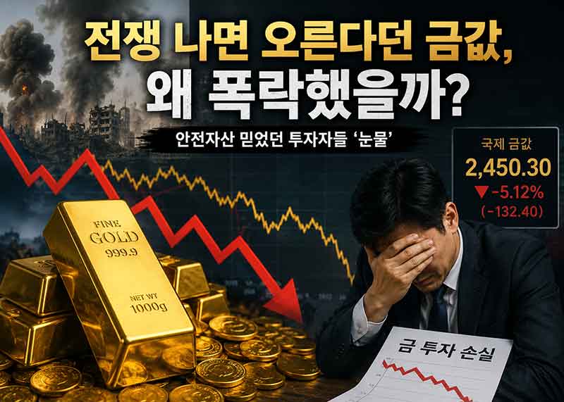 전쟁 나면 오른다던 금값 왜 폭락했을까? 믿었던 투자자들이 울고있는 모습 입니다