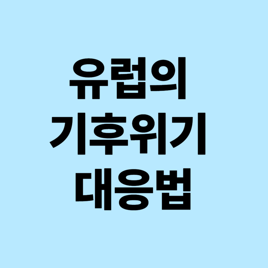 유럽의 기후위기 대응법