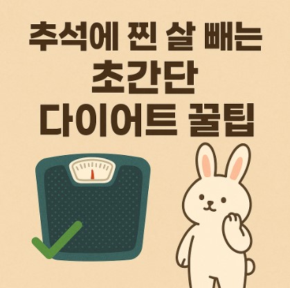 추석에 찐 살 빼는 초간단 다이어트 꿀팁 총정리