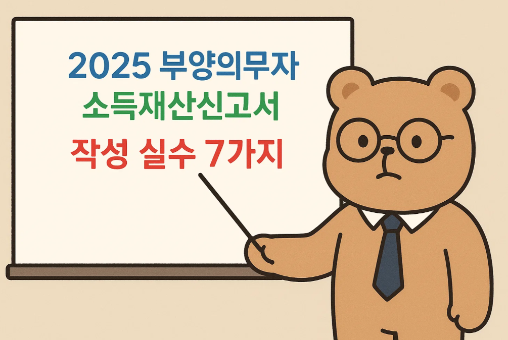 2025 부양의무자 소득재산신고서 작성 실수 7가지