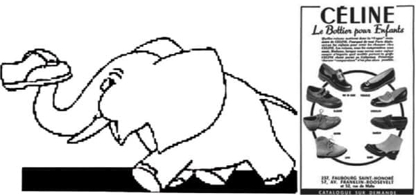 최초의셀린느로고와-당시의셀린느광고