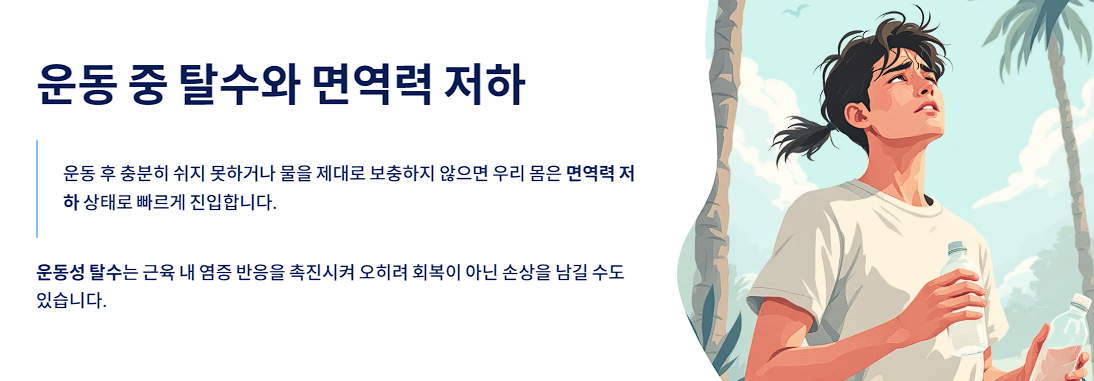 운동 중 탈수와 면역력 저하