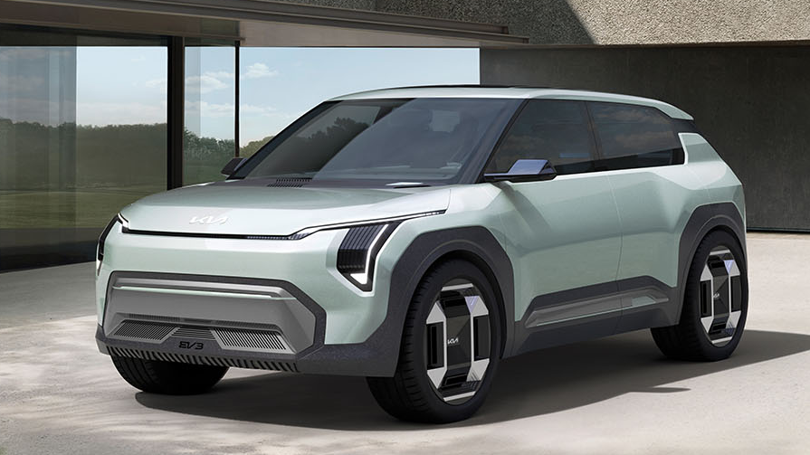 기아 EV3 콘셉트 카 전면부 디자인