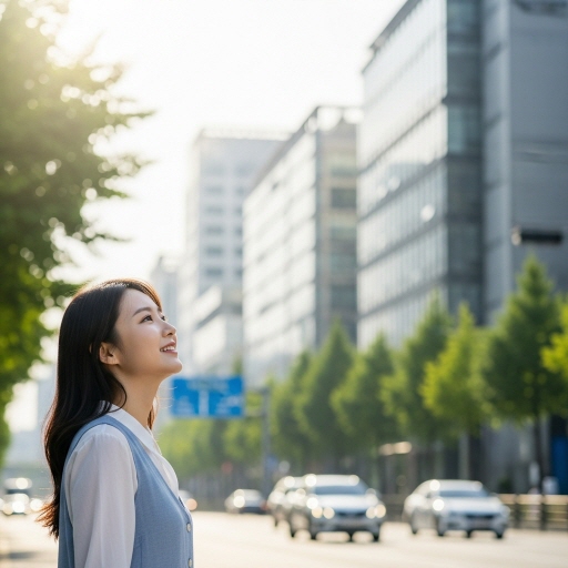 내 신용점수조회&amp;#44; 희망찬 모습으로 위를 쳐다보는 여성