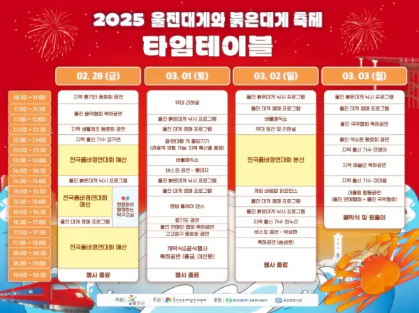 울진 붉은대게 축제일정 이미지