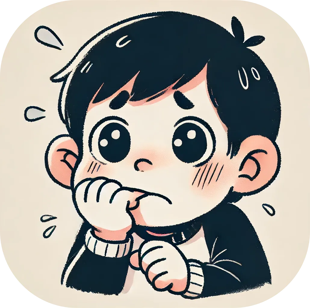 손톱을-물어뜯고-있는-아이