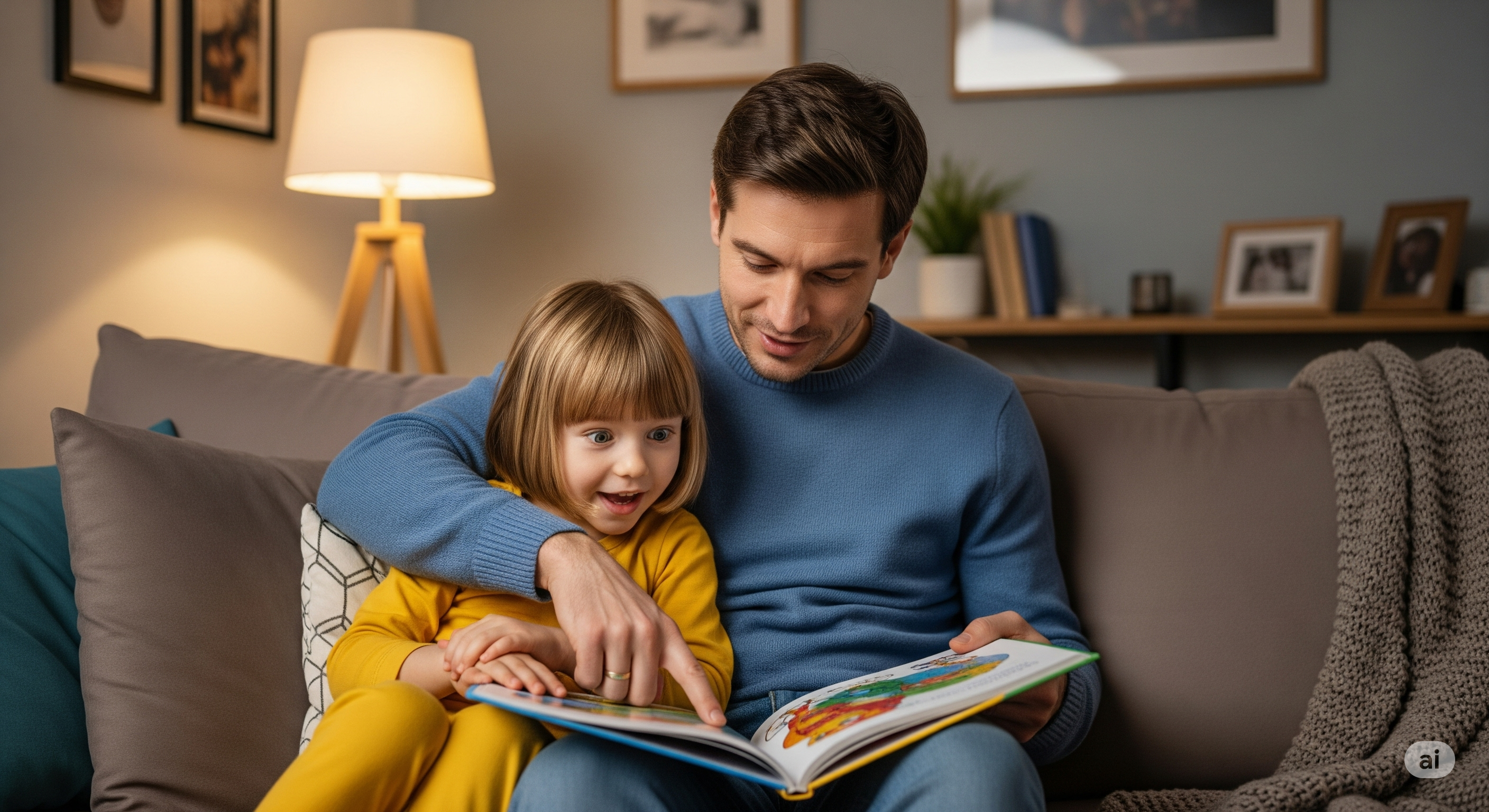 아빠와 놀이를 하고 있는 아이 사진