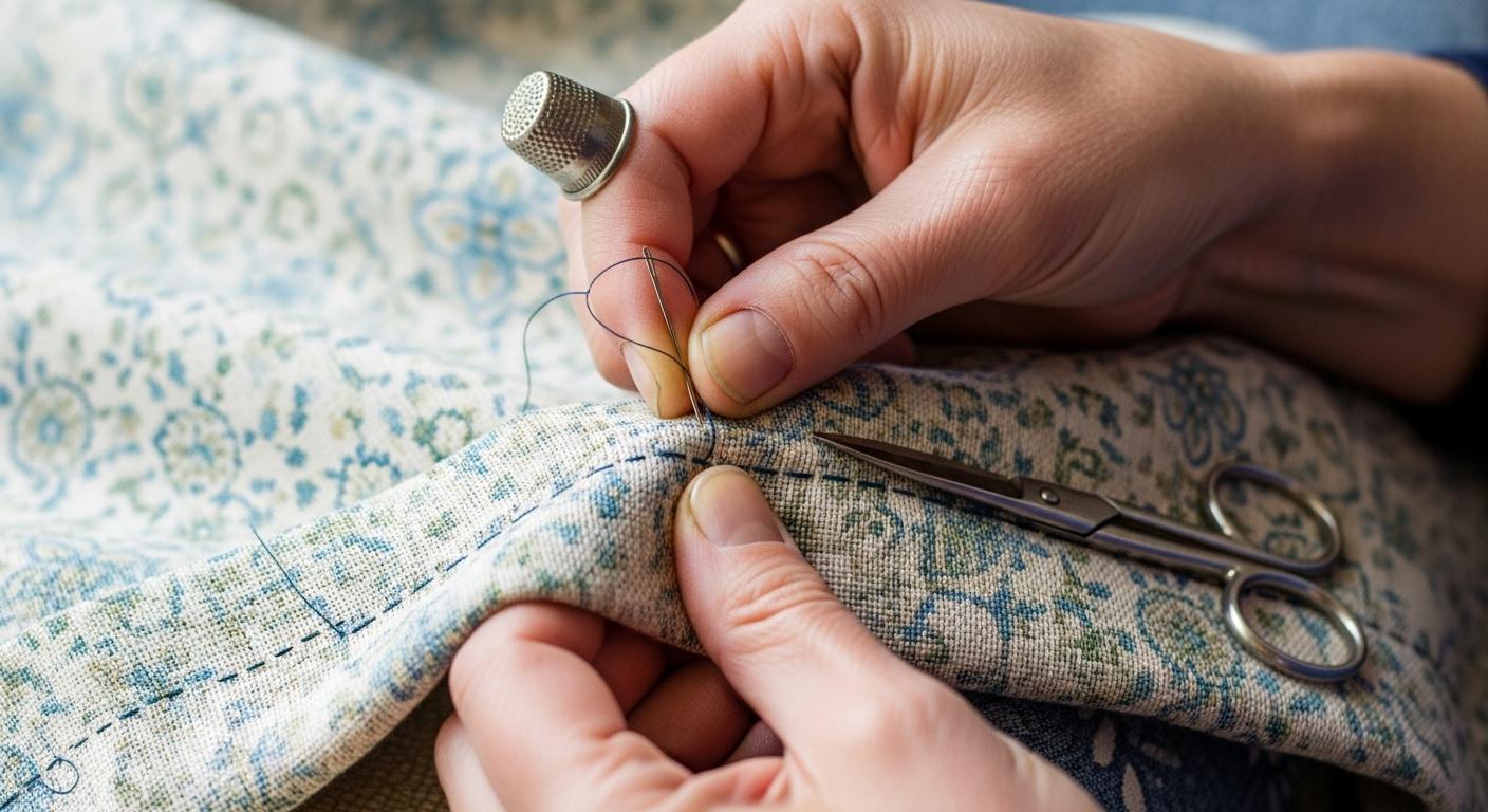 커텐 밑단 수선