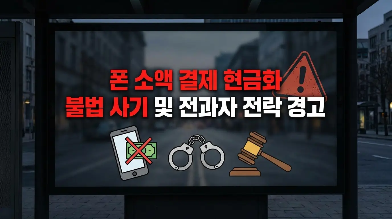 폰 소액 결제 현금화 불법 사기 및 전과자 전락 경고