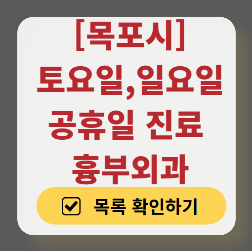 목포시 주말 토요일 일요일 흉부외과 진료 병원 목록 ❘ 공휴일 진료 영업 병원 리스트 찾기