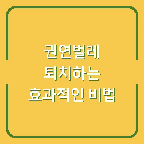 권연벌레 퇴치하는 효과적인 비법