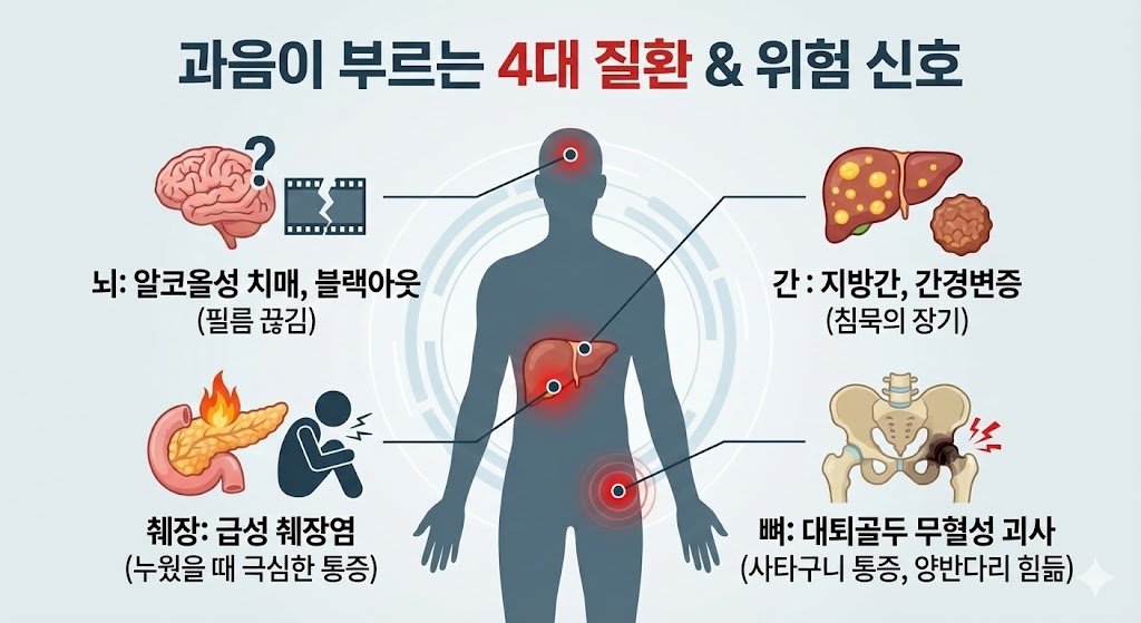 알코올이 뇌 간 췌장 뼈에 미치는 영향