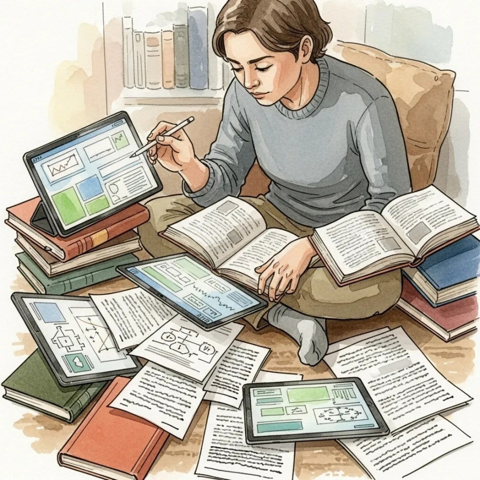 다양한 자료 중에서 신중하게 선택