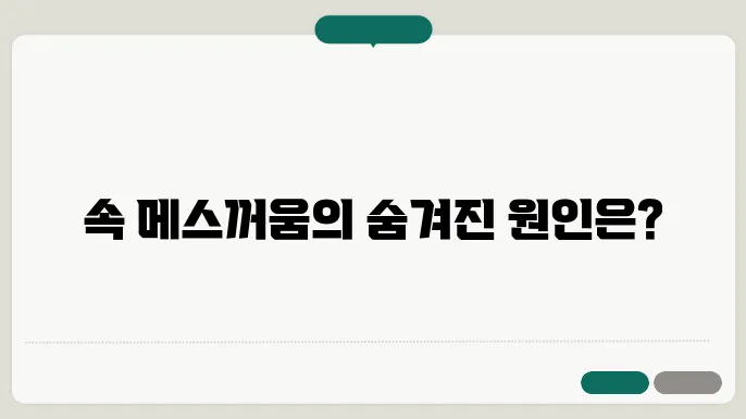 속 메스꺼움 증상: 원인과 해결책