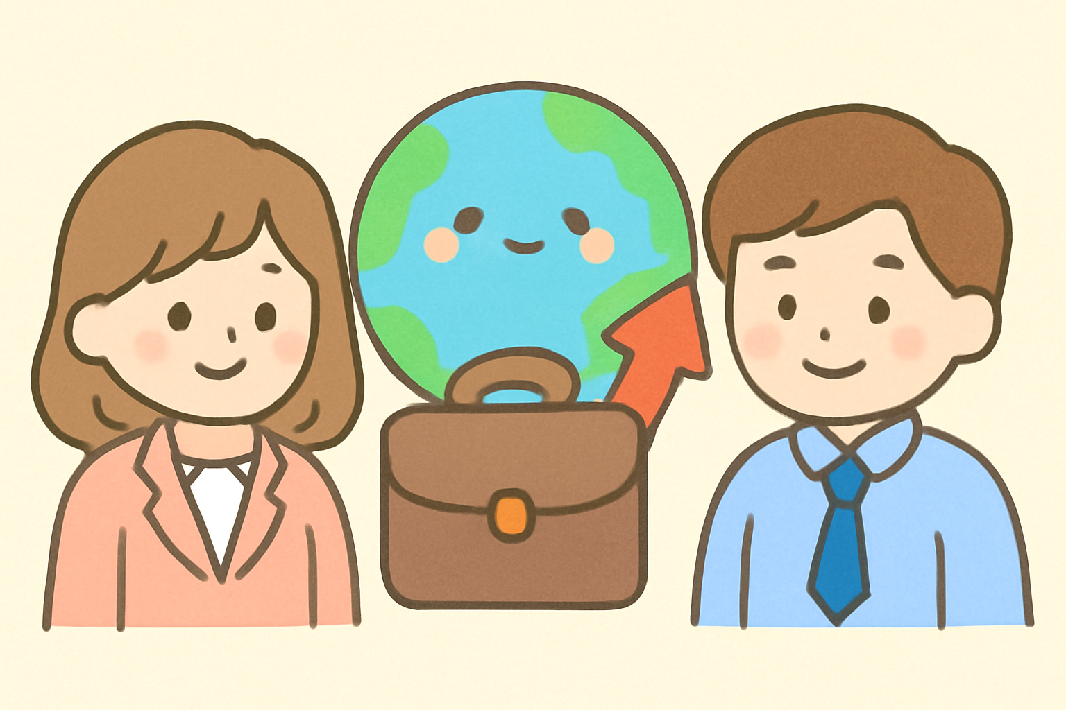 해외취업, 해외에서 취업을 준비하는 장면을 담은 이미지, 다양한 직업을 추구하는 사람들의 활동 포함