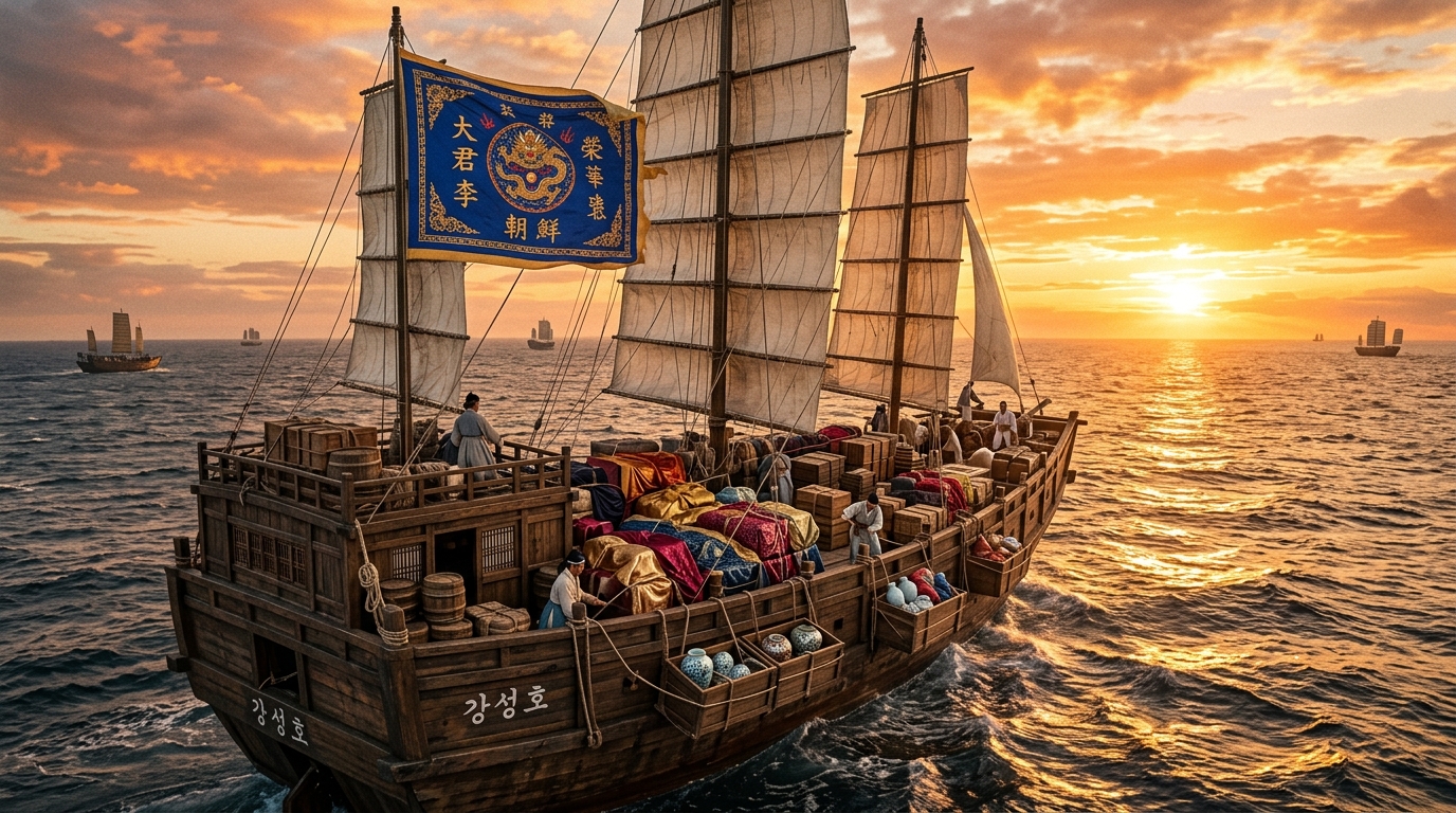 청나라로 향하는 21세기 대군부인의 무역선 함대 비주얼