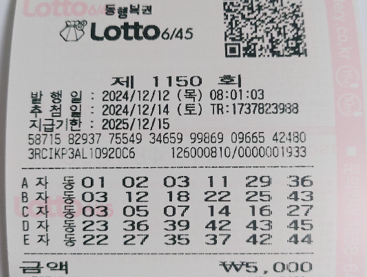 1150회 자동 목요일