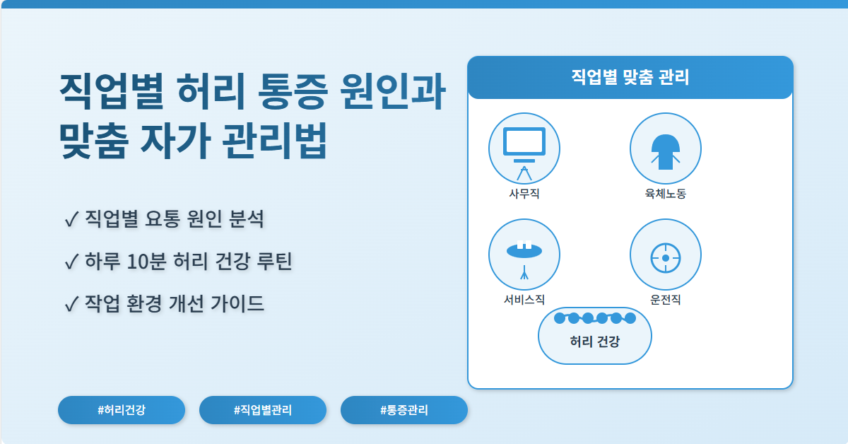 직업별 허리 통증 원인과 자가 관리법