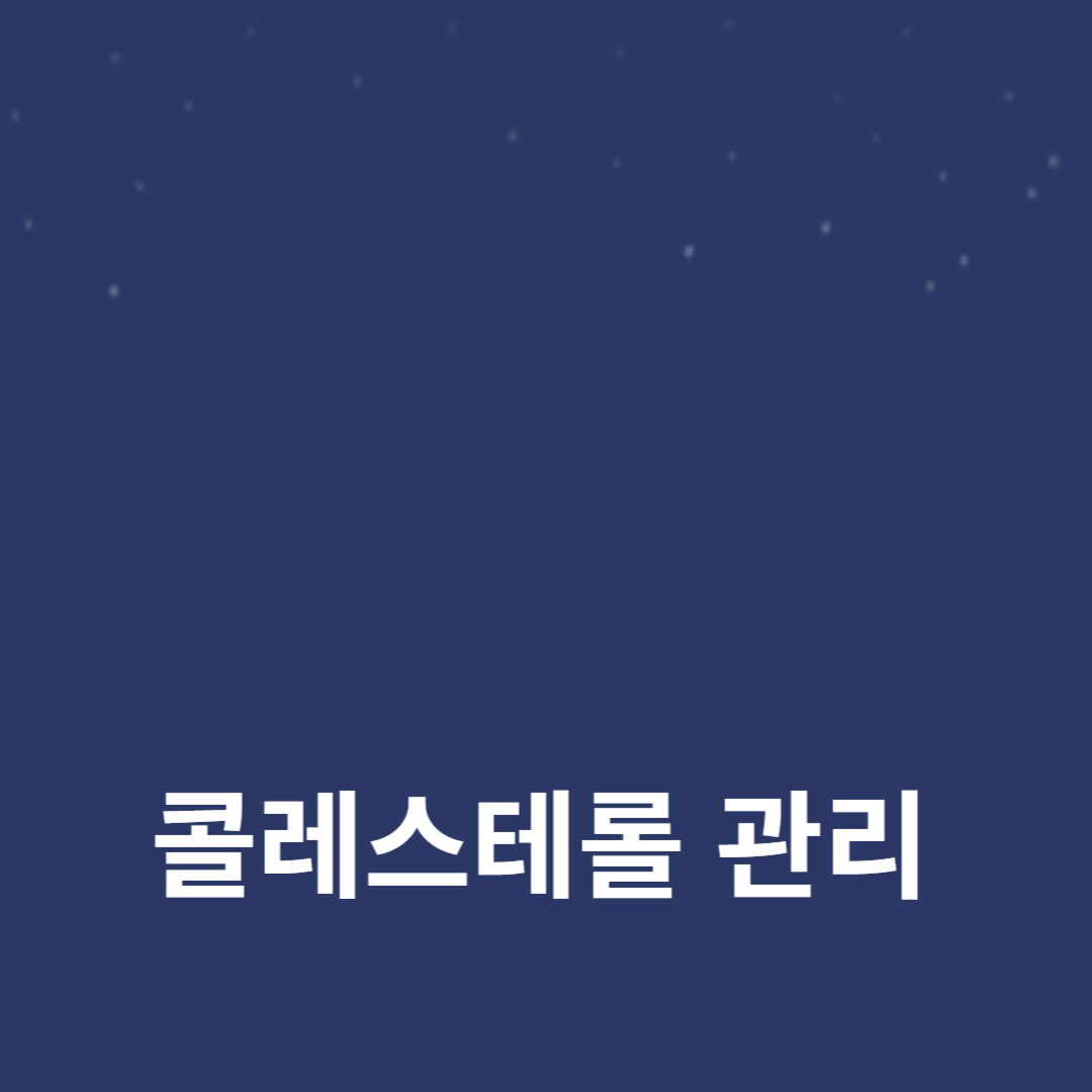 콜레스테롤 관리를 위한 종합 가이드