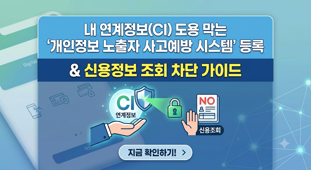 내 연계정보(CI) 도용 막는 '개인정보 노출자 사고예방 시스템' 등록 및 신용정보 조회 차단 가이드