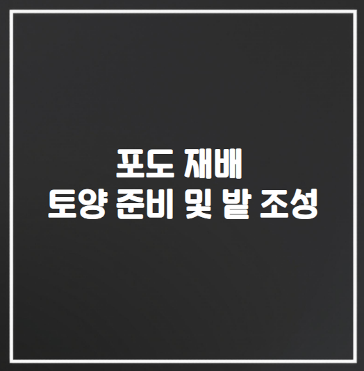 토양 준비 및 밭 조성