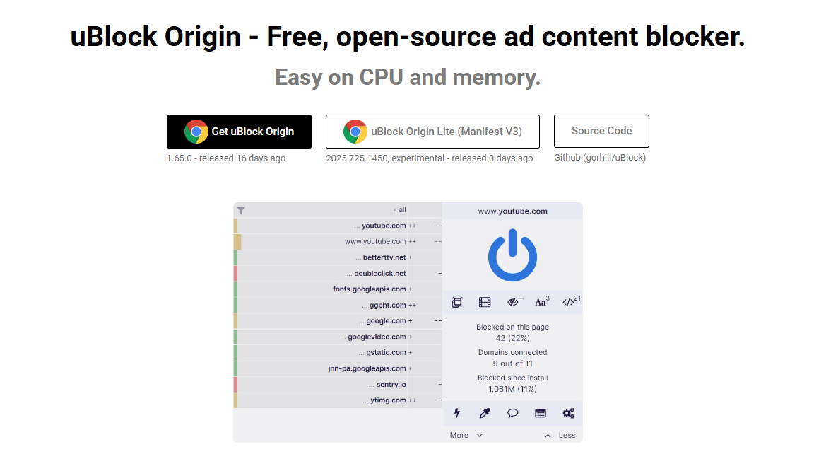 uBlock Origin 광고차단 해제