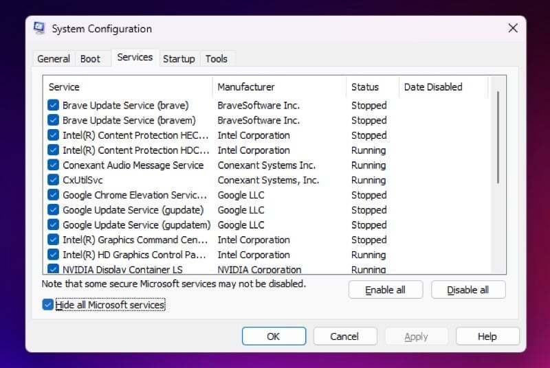 윈도우 시스템 설정