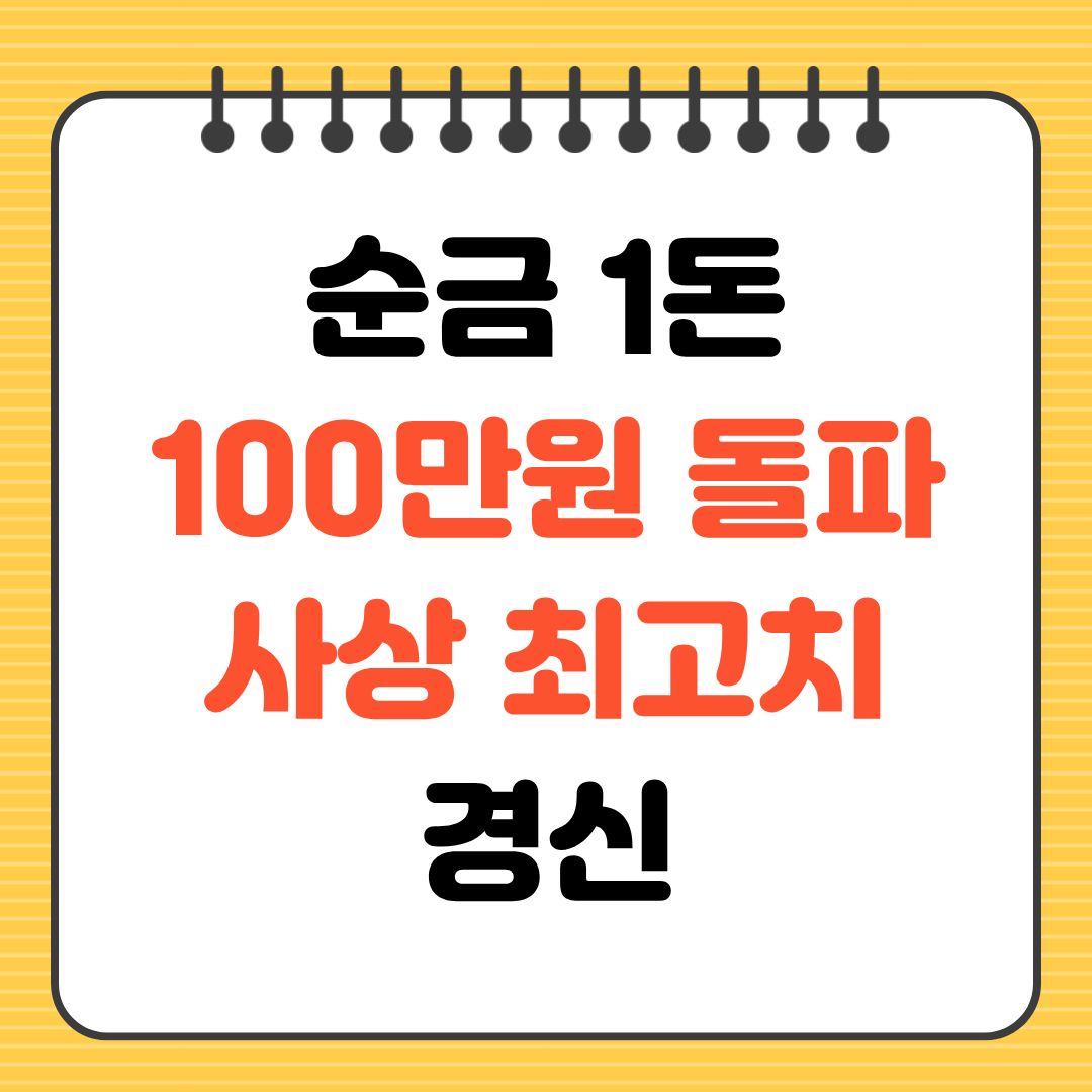 순금 한돈 백만원 돌파 사상 최고치 경신