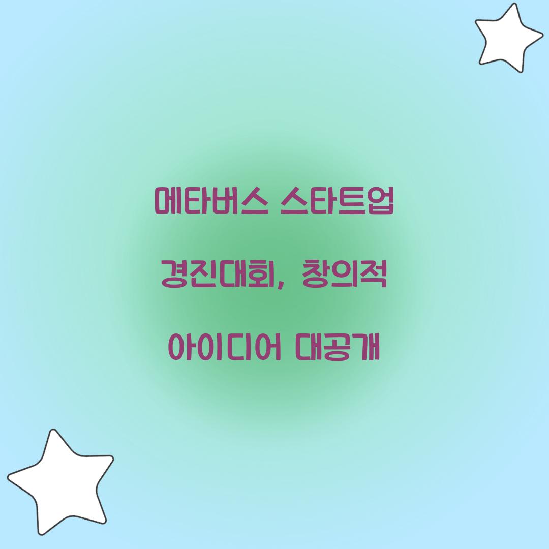 메타버스 스타트업 경진대회