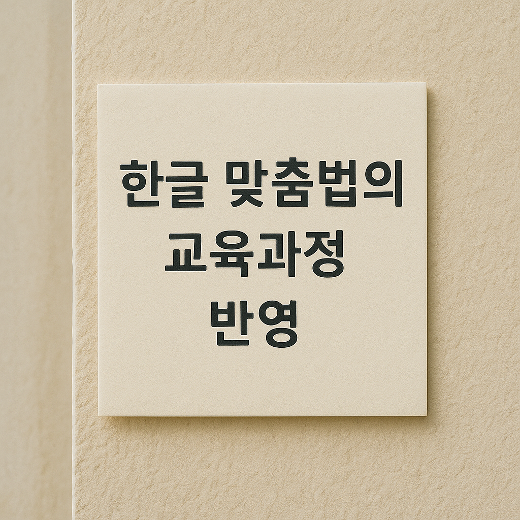 한글 맞춤법의 교육과정 반영