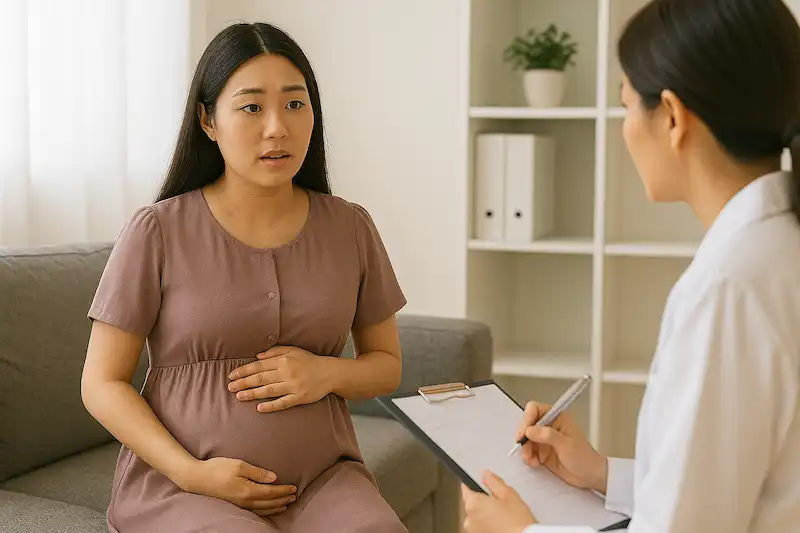 산부인과 전문 심리 상담을 하고있는 모습