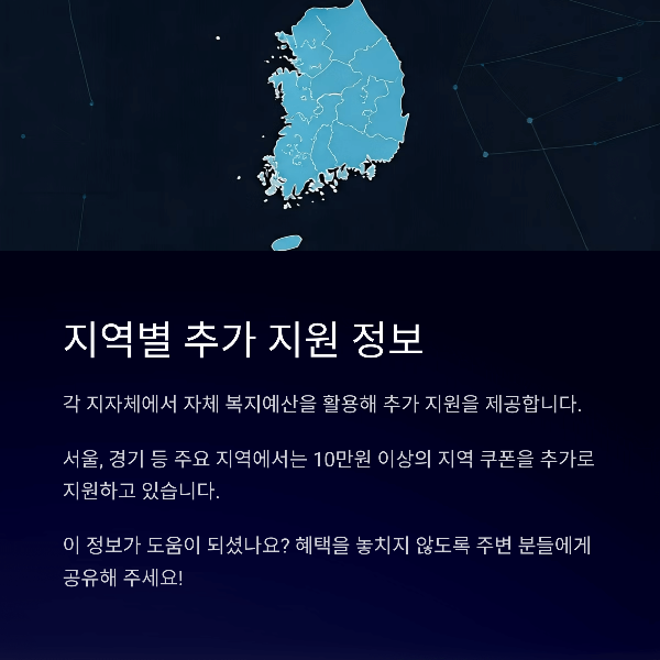 지역별 추가 지원 정보