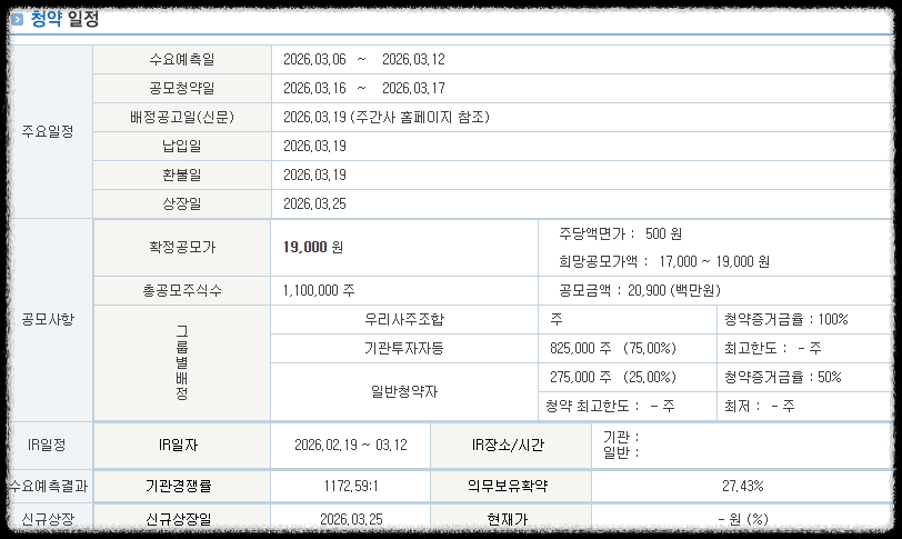한패스 공모주 청약 일정