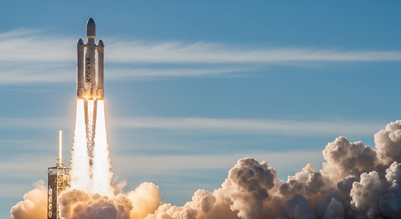 스페이스X 관련주를 보여주는 로켓 발사 장면