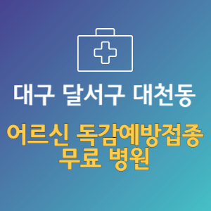 대구 달서구 대천동 노인 독감예방접종 무료 병원 (인플루엔자 무료 접종 대상 날짜)