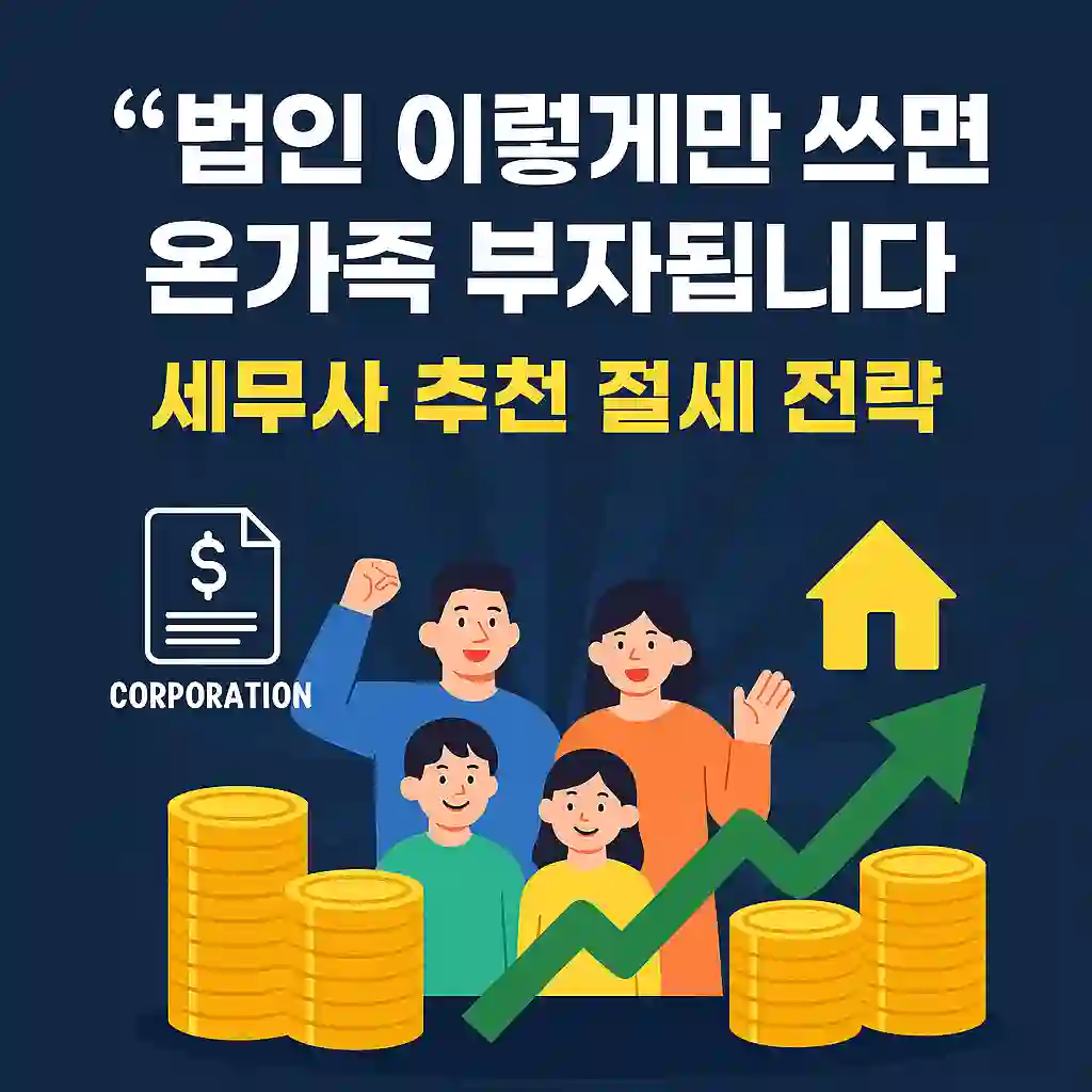 법인 이렇게만 쓰면 온가족 부자됩니다｜세무사 추천 절세 전략