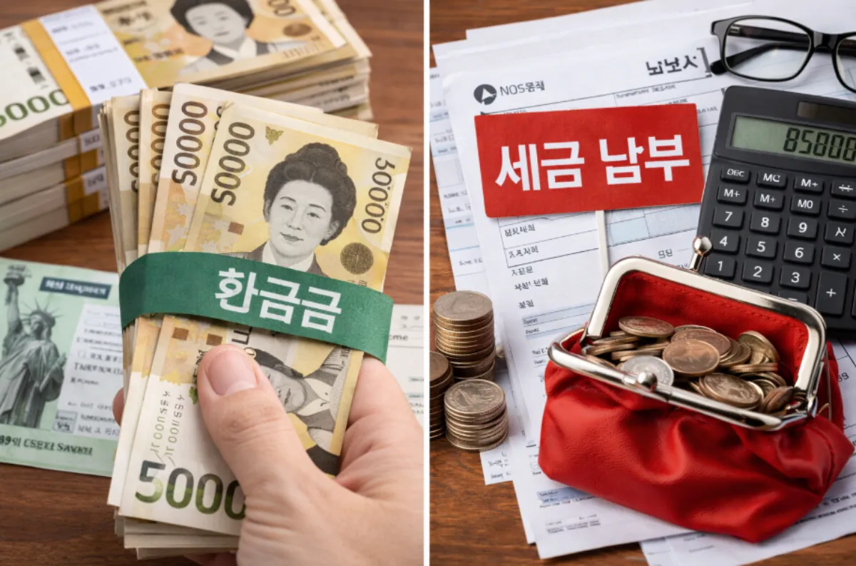 종합소득세 세금납부와 환급금 이미지